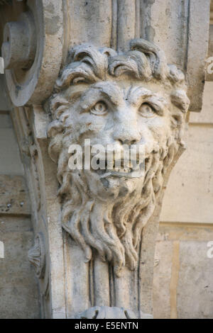 France, paris 7 e, Hotel particulier, Hotel de Matignon, 56 rue de varenne, 1 er ministre, détail lion, façade sur cour - Banque D'Images