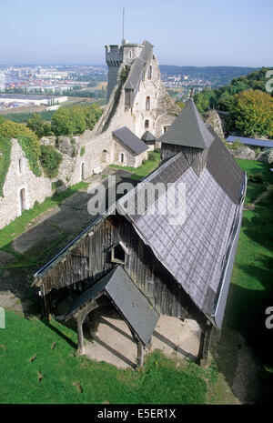 France, Haute-Normandie, seine maritime, vallée de la seine, moulineaux, Château de robert le diable, Château fort, duc de Normandie, vestige, forteresse, ruine, vikings, Banque D'Images