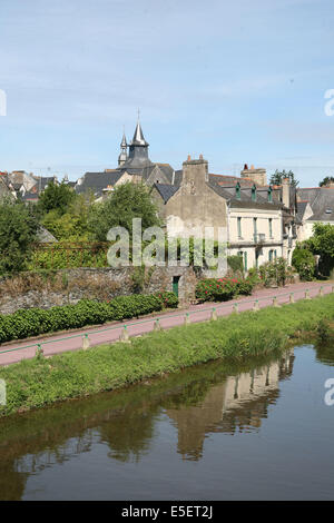 France, Bretagne, Morbihan, malescadre, village, canal de nantes A brest, Banque D'Images