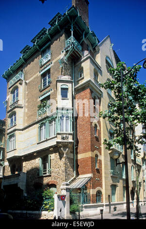 France, paris 16, 14 rue la fontaine, castel beranger, architecte hector guimard, art nouveau, Banque D'Images