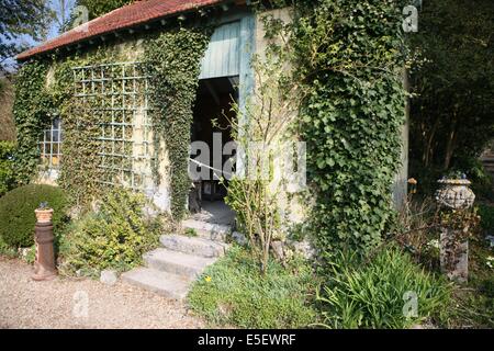 France, Haute-Normandie, eure, vallée de la seine, giverny, ancien hôtel baudy, restaurant, auberge, claude monet, jardin, fleurs, impressionnistes, peinture, atelier réconstitue, Banque D'Images