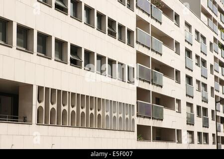 France, Ile de France, paris, 13e arrondissement, rue eugene oudine, séquences stylistiques, façades, Banque D'Images