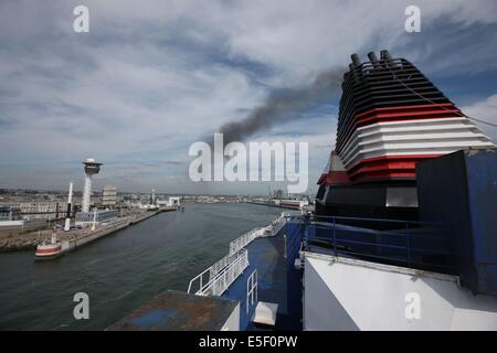 France, Haute Normandie / angleterre, seine maritime, le havre / portsmouth, traversee trans manche, bord du ferry, norman voyager, navigation, en rade du havre, Banque D'Images