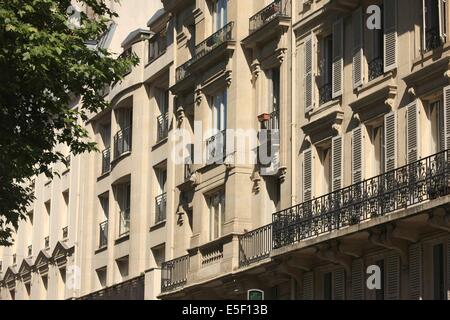 France, Ile de France, paris 16e arrondissement, rue d'auteuil, alignement entre le 52 et 60, façades, immeubles, Banque D'Images