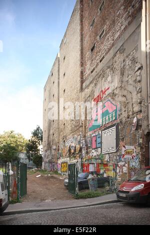 France, Ile de France, paris, Paris, arrondissement, belleville, rue ramponneau, parc vide, Banque D'Images