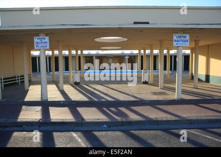 France, Basse Normandie, Calvados, cote fleurie, Deauville, plage, décaissement des bains de mer, Banque D'Images