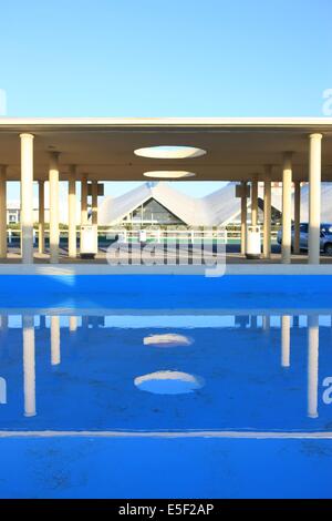 France, Basse Normandie, Calvados, cote fleurie, Deauville, plage, décaissement des bains de mer, piscine, Banque D'Images