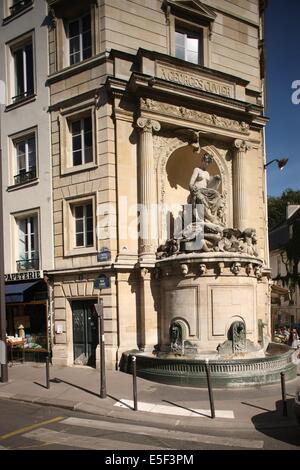 France, Ile de France, Paris 5 e arrondissement, rue linne, fontaine cuvier, Banque D'Images