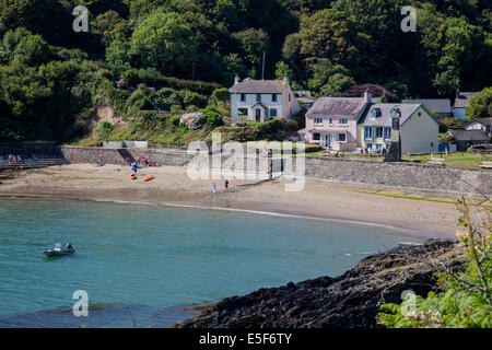 Mcg-an-Eglwys bay, près de Dina's Head vu depuis le chemin de la côte du Pembrokeshire, près de Fishguard, Pembrokeshire, Pays de Galles Banque D'Images