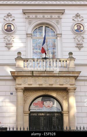 France, ile de france, paris 8e arrondissement, 7 rue velasquez, musée cernuschi, musée des arts asiatiques, mairie de paris, culture, hôtel particulier, façade, détail Date : 2011-2012 Banque D'Images