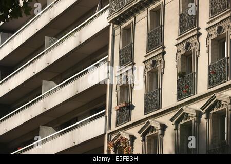 France, ile de france, paris 11e arrondissement, 17 boulevard jules ferry, immeuble haut Date : 2011-2012 Banque D'Images