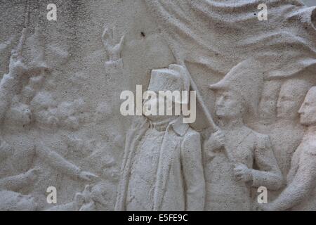 France, région Ile de France, Paris, Paris, arrondissement, bd de Menilmontant, cimétiere du Père Lachaise, division 16 e, sépulture du général la Bedoyere, bas relief, Banque D'Images