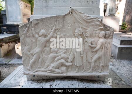 France, région Ile de France, Paris, Paris, arrondissement, bd de Menilmontant, cimétiere du Père Lachaise, division 16 e, sépulture du général la Bedoyere, bas relief, Banque D'Images