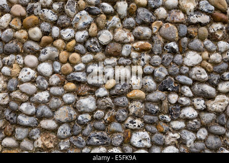 Détail de flint en pierres sèches dans le Suffolk, Angleterre Banque D'Images