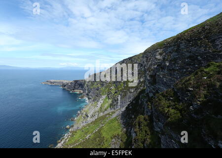 Fogher Cliffs vu sur l'île de Valentia, comté de Kerry dans le sud de l'Irlande. Banque D'Images