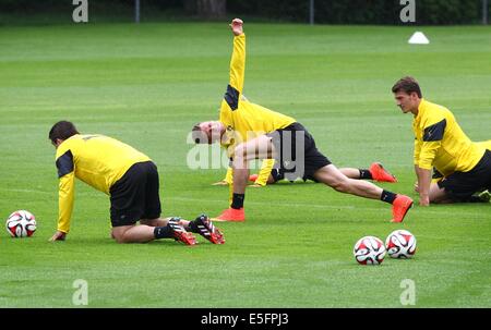 Bad Ragaz, Suisse. 30 juillet, 2014. Action de Lukasz du Borussia Dortmund lors de la formation du Borussia Dortmund à Bad Ragaz, Suisse, 30 juillet 2014. L'équipe de Bundesliga se prépare à un camp d'entraînement à Bad Ragaz pour la prochaine saison jusqu'à 06 août 2014. Photo : Karl-Josef Opim/dpa/Alamy Live News Banque D'Images