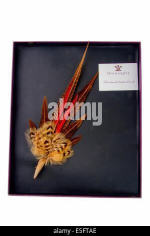 Gift wrapped handmade feather et bois de la fibule Highgrove Shop, UK Banque D'Images