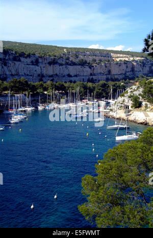 Sommaire Calanque Port Miou à Cassis - France Provence Côte d'Azur Banque D'Images