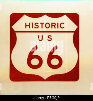 Nous historique Route 66 vintage sign Banque D'Images