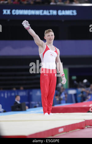 SSE Hydro, Glasgow, Écosse, Royaume-Uni, mercredi 30 juillet 2014. Nile Wilson d'Angleterre le lauréat de la médaille de bronze dans le concours de gymnastique artistique All Round individuel masculin aux Jeux du Commonwealth de Glasgow 2014 Banque D'Images