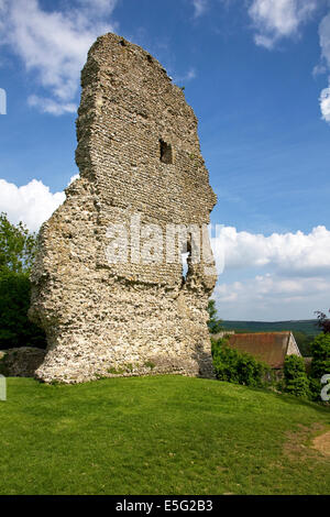 Ruines de Bramber Castle (Norman), Bramber village, West Sussex, Angleterre, Royaume-Uni. Banque D'Images