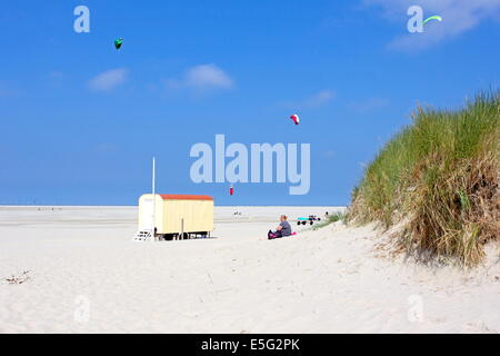 Borkum, Allemagne : 29 juillet 2014 - beach wagon Banque D'Images