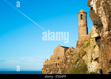 Sant'Antonio Abate dans l'église forteresse de Castelsardo, Sardaigne, Italie Banque D'Images