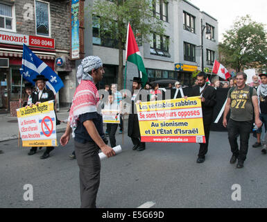 Montréal, Canada. 30 juillet, 2014. Les montréalais ont pris dans les rues pour protester contre le bombardement continue de la bande de Gaza, qui entraîne un nombre croissant de civils palestiniens casulaties. Credit : Megapress/Alamy Live News Banque D'Images