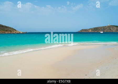 Tuerredda beach le long de la côte de Teulada, au sud de la Sardaigne, Italie Banque D'Images