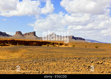 Ch'Gagga Desert 5 heures de route à Amerzgane,4roues motrices à travers le lac IRIKI,lit à sec une fois qu'un gigantesque lac, Sahara occidental,Sud Maroc Banque D'Images