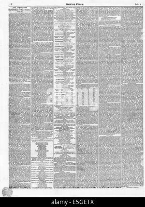 1838 Sunday Times page 2 rapports le couronnement de la reine Victoria Banque D'Images