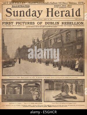 1916 Sunday Herald front page soulèvement de Pâques déclaration Dublin Ireland Banque D'Images