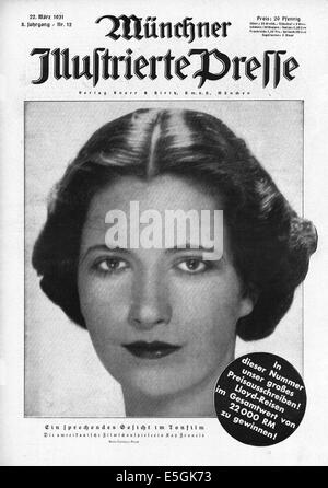 1931 Münchner Illustrierte Presse (Allemagne) de la couverture de l'actrice Kay Francis Banque D'Images