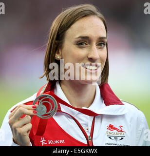 LAURA WEIGHTMAN ARGENT 1500 mètres Hampden Park Glasgow Ecosse 30 Juillet 2014 Banque D'Images