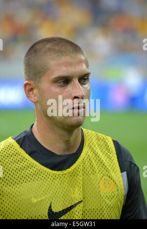 Yaroslav Rakitskiy pendant le match entre "hakhtar entre' (Donetsk) et Dynamo (Kiev) au stade Arena Lviv. Banque D'Images