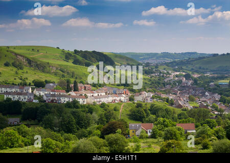 Vue du village de Senghenydd Aber Valley Caerphilly County South Wales Valleys UK Banque D'Images