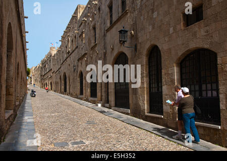 Ippoton, rue des Chevaliers, de la vieille ville, de la ville de Rhodes, l'île de Rhodes, Dodécanèse, Grèce, Europe Banque D'Images