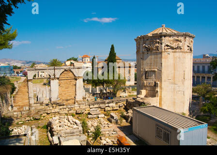 Aerides, Tour des Vents, Palea Agora, Agora romaine, le centre d'Athènes, Grèce, Europe Banque D'Images