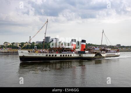 Le Waverley PS sur la rivière Clyde à Govan, Glasgow, Ecosse Banque D'Images