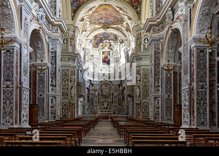 Sicile baroque dans l'église Chiesa del Gesù ou Casa Professa, Palerme, Province de Palerme, Sicile, Italie Banque D'Images