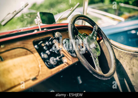 Volant et tableau de bord d'une Morgan 4, vintage car, Allemagne Banque D'Images