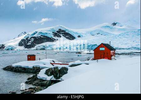 La station de recherche de l'Argentine, l'Antarctique, l'Île Danco Banque D'Images