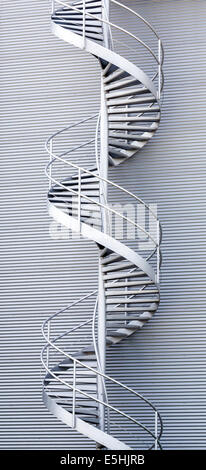 Escalier à vis en acier, Cobourg, Bavière, Allemagne Banque D'Images