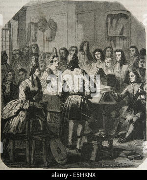 Thomas Britton (1657 1714). Charbon anglais marchand et promoteur de concert. Par Engravig Ribaraud,1879. Banque D'Images
