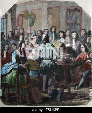 Le Britannique Thomas (1657 1714) et marchand de charbon anglais promoteur de concert. gravure par Ribaraud. ,1879. Plus tard la couleur. Banque D'Images