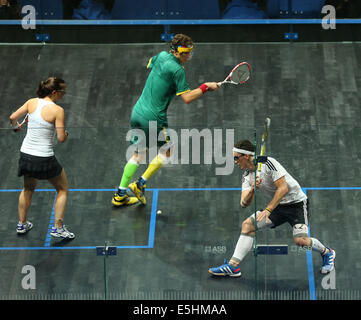 PAUL COLL & AMANDA LANDERS-MUR SCOTSTOUN SCOTSTOUN SPORTS GLASGOW ECOSSE 01 Août 2014 Banque D'Images