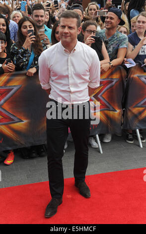 Londres, Angleterre, Royaume-Uni. 1er août, 2014. Dermot O'Leary arrive à l 'X Factor - London arena des auditions à SSE Wembley Arena. Credit : Ferdaus Shamim/ZUMA/Alamy Fil Live News Banque D'Images