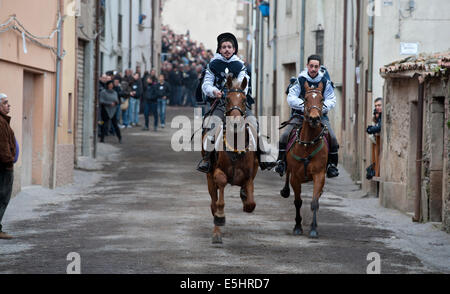 Le carnaval de Santu Lussurgiu. Dans tous les mois de février les citoyens de Santu Lussurgiu célèbrent la période de carnaval. Banque D'Images