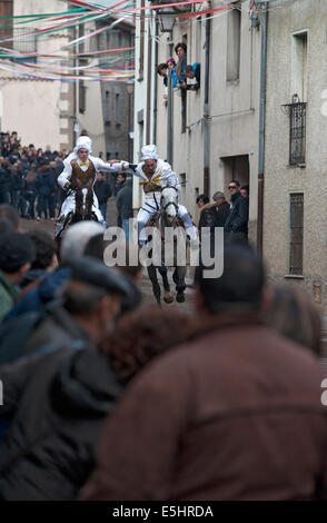 Le carnaval de Santu Lussurgiu. Dans tous les mois de février les citoyens de Santu Lussurgiu célèbrent la période de carnaval. Banque D'Images