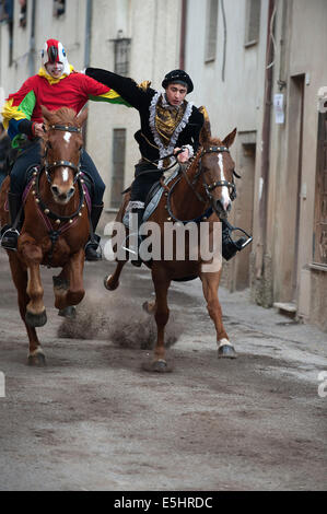 Le carnaval de Santu Lussurgiu. Dans tous les mois de février les citoyens de Santu Lussurgiu célèbrent la période de carnaval. Banque D'Images